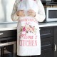 Glitzhome Faux Burlap Mother's Day Apron with 2 Roomy Pockets