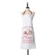 Glitzhome Faux Burlap Mother's Day Apron with 2 Roomy Pockets