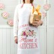 Glitzhome Faux Burlap Mother's Day Apron with 2 Roomy Pockets