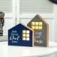 Glitzhome Set of 2 Father's Day Lighted Wooden Table Block Sign