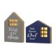 Glitzhome Set of 2 Father's Day Lighted Wooden Table Block Sign