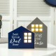 Glitzhome Set of 2 Father's Day Lighted Wooden Table Block Sign