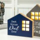 Glitzhome Set of 2 Father's Day Lighted Wooden Table Block Sign