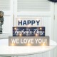 Glitzhome 12"L Lighted Wooden Happy Father's Day Block Sign