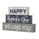 Glitzhome 12"L Lighted Wooden Happy Father's Day Block Sign