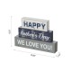 Glitzhome 12"L Lighted Wooden Happy Father's Day Block Sign