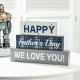 Glitzhome 12"L Lighted Wooden Happy Father's Day Block Sign