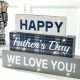 Glitzhome 12"L Lighted Wooden Happy Father's Day Block Sign