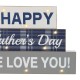 Glitzhome 12"L Lighted Wooden Happy Father's Day Block Sign