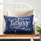 Glitzhome 18"L Faux Burlap Happy Father's Day Pillow