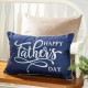 Glitzhome 18"L Faux Burlap Happy Father's Day Pillow