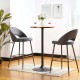 Glitzhome Dark Gray Fabic Seat and Leatherette Backrest Bar Stool with Brown Tapered Metal Legs, Set of 2