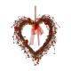 Glitzhome 17"H Valentine's Day Heart-shaped Lighted Berry Wreath