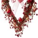 Glitzhome 17"H Valentine's Day Heart-shaped Lighted Berry Wreath