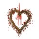 Glitzhome 17"H Valentine's Day Heart-shaped Lighted Berry Wreath