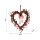 Glitzhome 17"H Valentine's Day Heart-shaped Lighted Berry Wreath