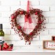 Glitzhome 17"H Valentine's Day Heart-shaped Lighted Berry Wreath