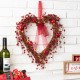 Glitzhome 17"H Valentine's Day Heart-shaped Lighted Berry Wreath