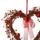 Glitzhome 17"H Valentine's Day Heart-shaped Lighted Berry Wreath