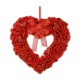 Glitzhome 19.25"L Fabric Valentine's Day Heart-shaped Wreath