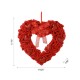 Glitzhome 19.25"L Fabric Valentine's Day Heart-shaped Wreath