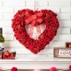 Glitzhome 19.25"L Fabric Valentine's Day Heart-shaped Wreath