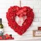 Glitzhome 19.25"L Fabric Valentine's Day Heart-shaped Wreath