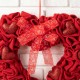 Glitzhome 19.25"L Fabric Valentine's Day Heart-shaped Wreath