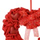 Glitzhome 19.25"L Fabric Valentine's Day Heart-shaped Wreath