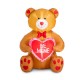 Glitzhome 6 ft Lighted Valentine's Inflatable Bear with Heart Decor