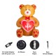 Glitzhome 6 ft Lighted Valentine's Inflatable Bear with Heart Decor