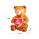 Glitzhome 6 ft Lighted Valentine's Inflatable Bear with Heart Decor