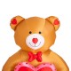 Glitzhome 6 ft Lighted Valentine's Inflatable Bear with Heart Decor