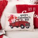 Glitzhome 18"L Faux Burlap Happy Valentine's Day Truck Pillow