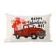 Glitzhome 18"L Faux Burlap Happy Valentine's Day Truck Pillow