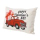 Glitzhome 18"L Faux Burlap Happy Valentine's Day Truck Pillow