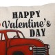 Glitzhome 18"L Faux Burlap Happy Valentine's Day Truck Pillow