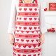 Glitzhome Valentine's Fabric Heart Apron with 2 Roomy Pockets