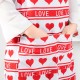 Glitzhome Valentine's Fabric Heart Apron with 2 Roomy Pockets