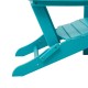 Elm PLUS Outdoor Patio Aqua HDPE Folding Adirondack Chair