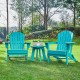 Elm PLUS Outdoor Patio Aqua HDPE Folding Adirondack Chair