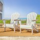 Elm PLUS Outdoor Patio White HDPE Folding Adirondack Chair