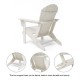 Elm PLUS Outdoor Patio White HDPE Folding Adirondack Chair