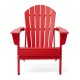 Elm PLUS Outdoor Patio Red HDPE Folding Adirondack Chair