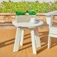 Elm PLUS 20"D Outdoor Patio White HDPE Round Side Table, End Table, Or Coffee Table