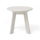 Elm PLUS 20"D Outdoor Patio White HDPE Round Side Table, End Table, Or Coffee Table