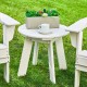 Elm PLUS 20"D Outdoor Patio White HDPE Round Side Table, End Table, Or Coffee Table