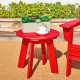 Elm PLUS 20"D Outdoor Patio Red HDPE Round Side Table, End Table, Or Coffee Table