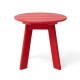 Elm PLUS 20"D Outdoor Patio Red HDPE Round Side Table, End Table, Or Coffee Table