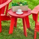 Elm PLUS 20"D Outdoor Patio Red HDPE Round Side Table, End Table, Or Coffee Table